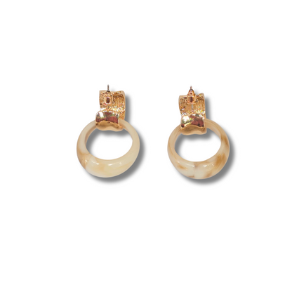 Aretes desmontables dúo – Vainilla & dorado