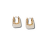 Aretes en U – Blanco mármol & dorado orgánico