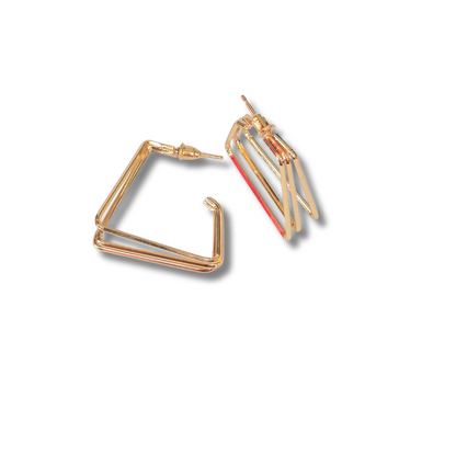 Aretes geométricos – Triángulo dorado doble línea