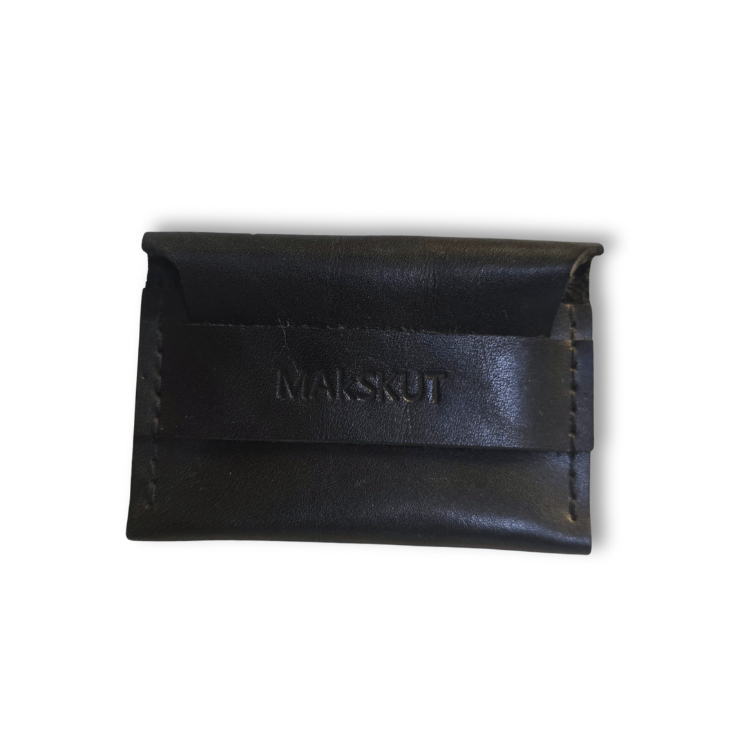 Monedero de piel negro clásico