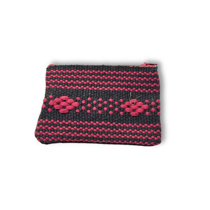 Monedero Artesanal de Oaxaca - Gris con Rosa