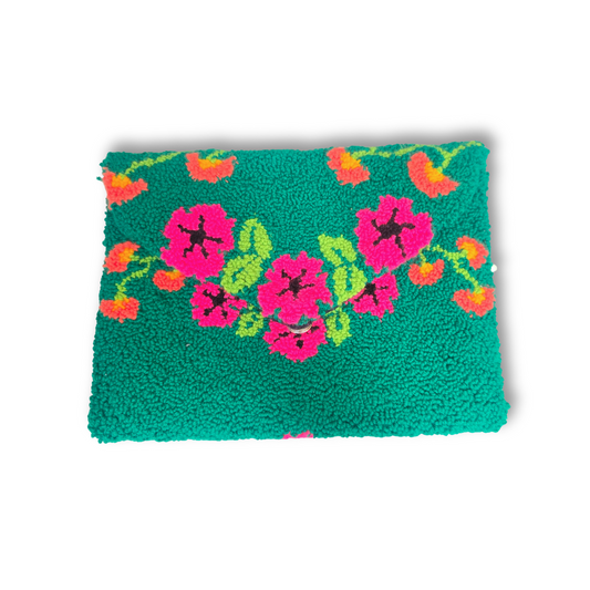 Bolsa de mano floral artesanal 🌺✨