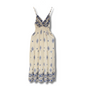 Vestido Blanco Con Azul Escote En V