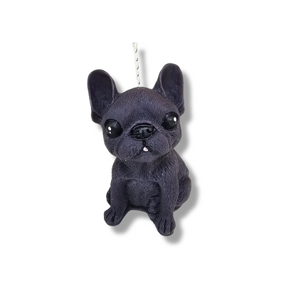 🐾🖤 Vela Perrito Con Orejitas Paradas Gris Obscuro