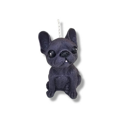 🐾🖤 Vela Perrito Con Orejitas Paradas Gris Obscuro