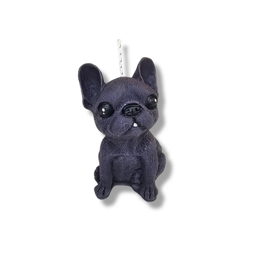 🐾🖤 Vela Perrito Con Orejitas Paradas Gris Obscuro