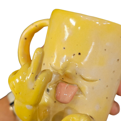 Taza Ceramica | Amarilla con puntos Dos Manos