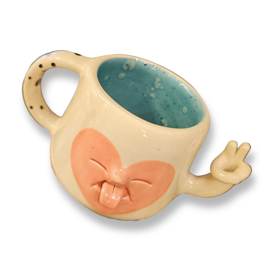 Taza Ceramica | Cara Corazón Mano