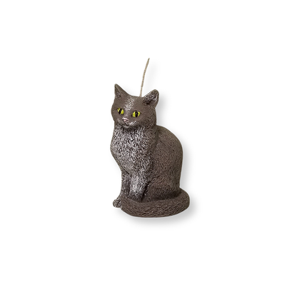 🖤🌙 Vela Gatito Gris Sentado