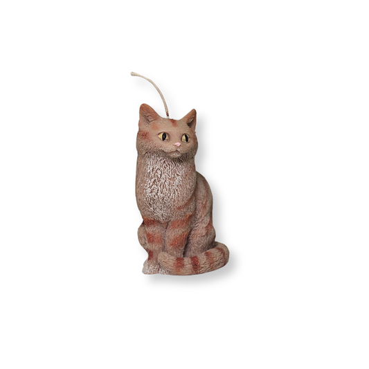 🖤🌙 Vela Gatito Café Claro Sentado