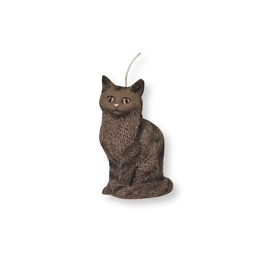 🖤🌙 Vela Gatito Café Obsc Sentado