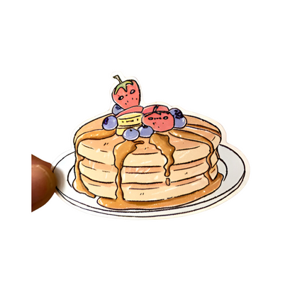 Sticker Hot Cakes Con Frutitas