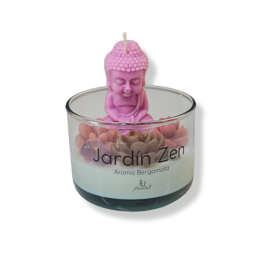🧘‍♂️ Vela Jardín Zen Buda Morado