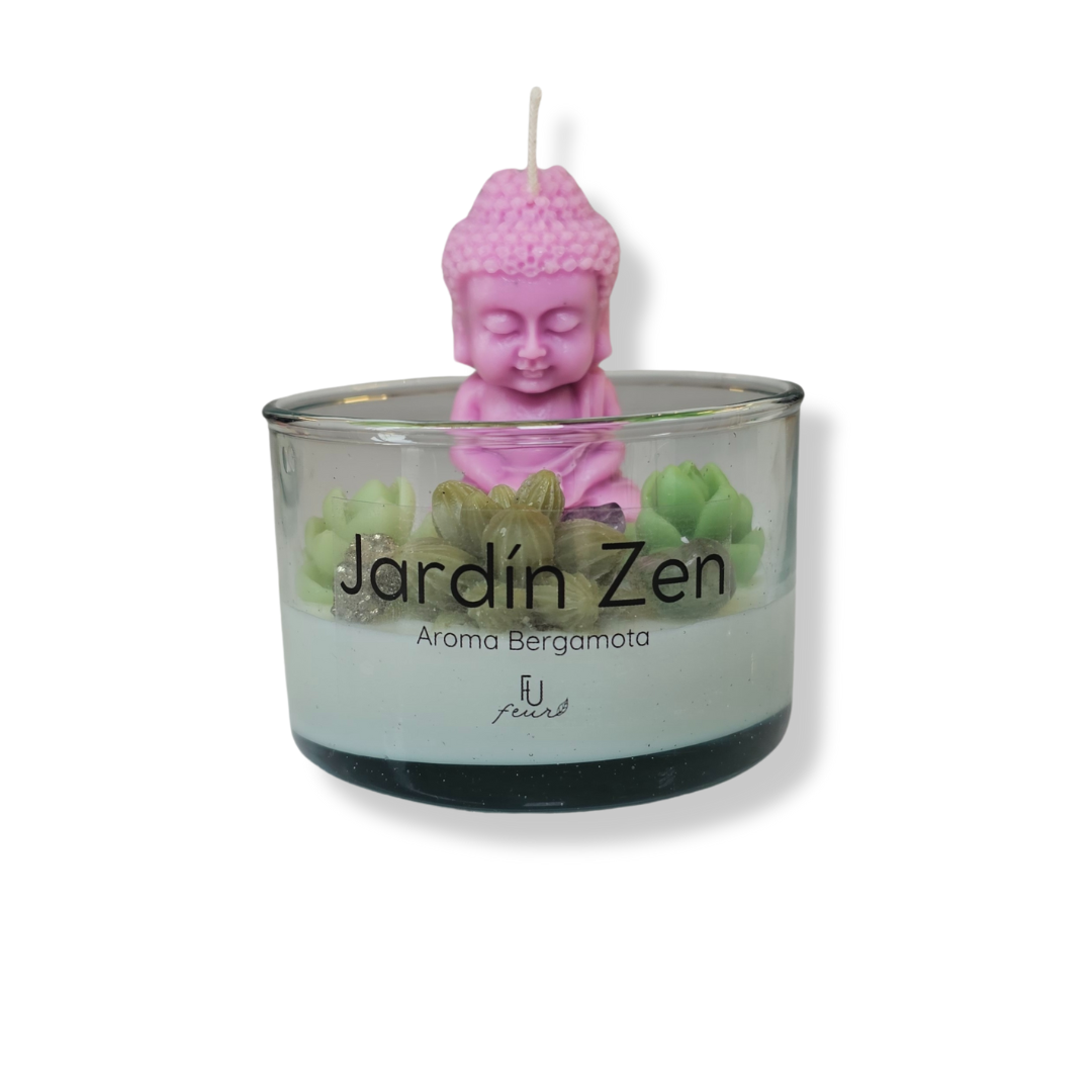 🧘‍♂️ Vela Jardín Zen Buda Morado