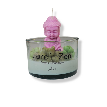 🧘‍♂️ Vela Jardín Zen Buda Morado