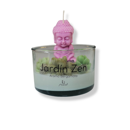 🧘‍♂️ Vela Jardín Zen Buda Morado
