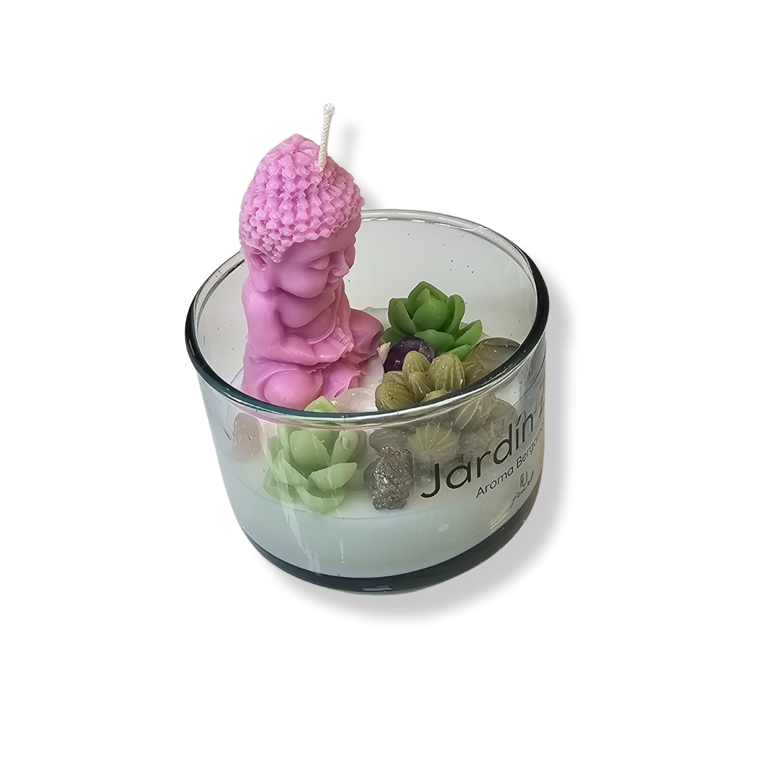 🧘‍♂️ Vela Jardín Zen Buda Morado