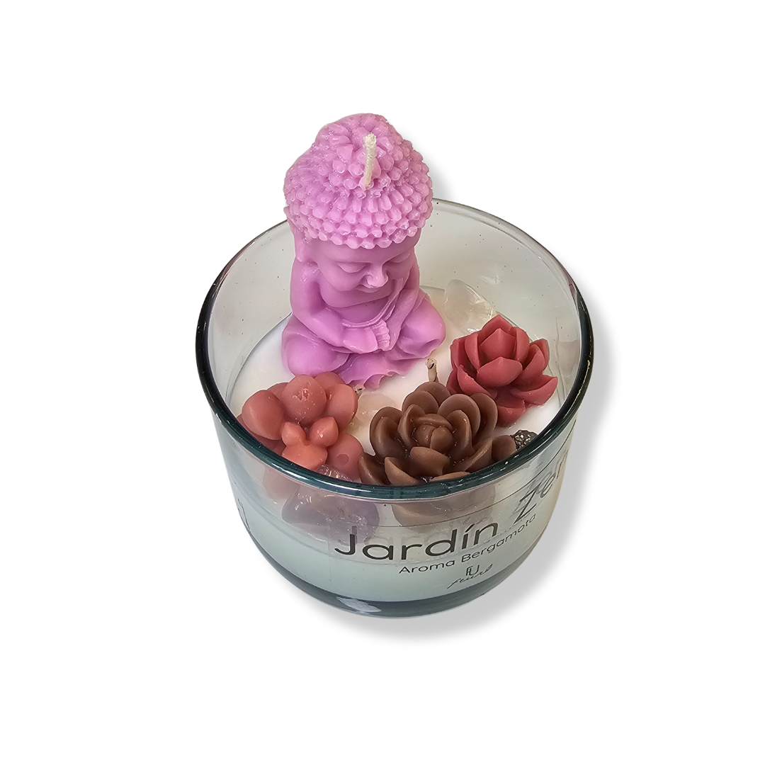 🧘‍♂️ Vela Jardín Zen Buda Morado