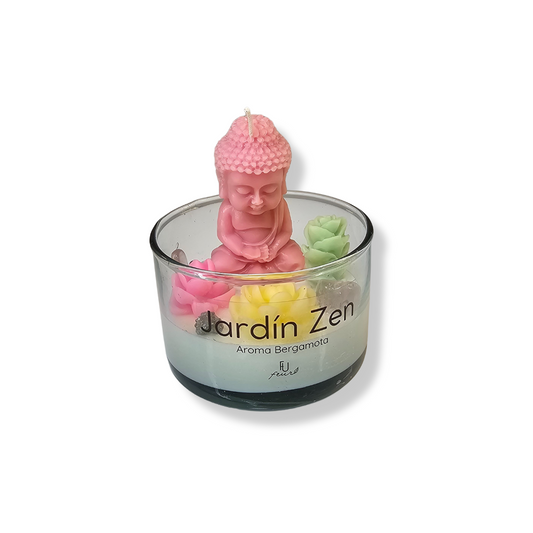 🧘‍♂️ Vela Jardín Zen Buda Rosa