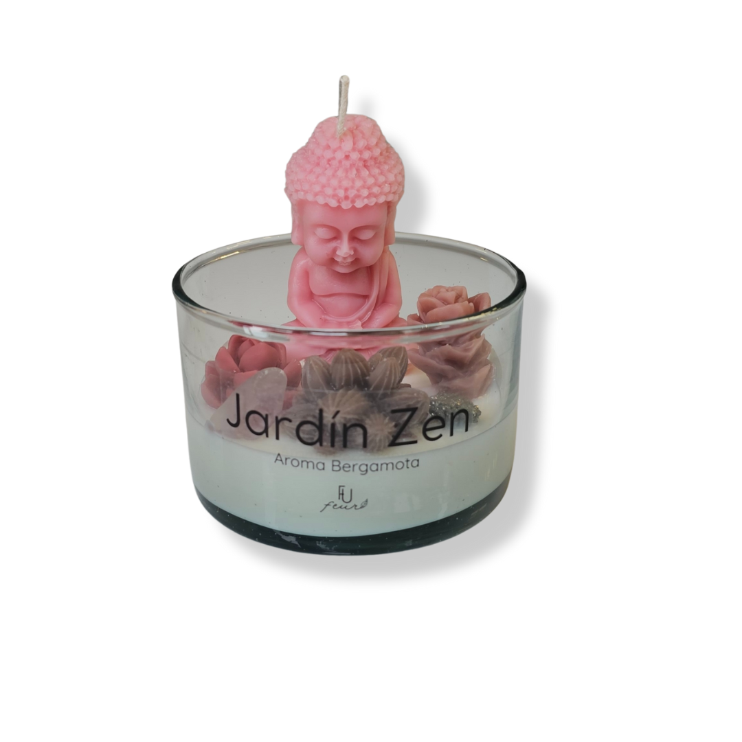 🧘‍♂️ Vela Jardín Zen Buda Rosa