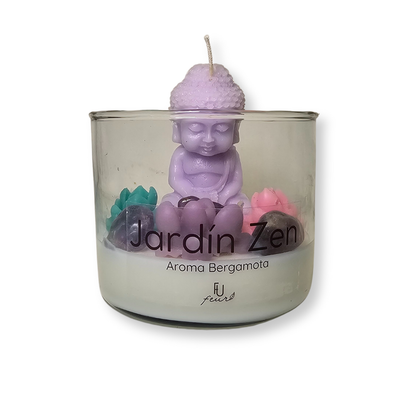 🧘‍♂️ Vela Jardín Zen Buda Morado
