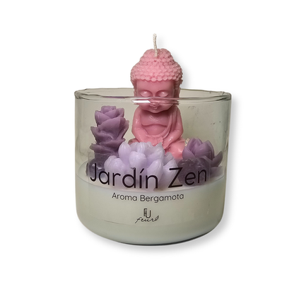 🧘‍♂️ Vela Jardín Zen Buda Rosa