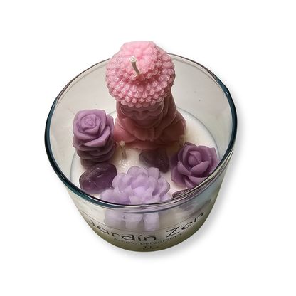 🧘‍♂️ Vela Jardín Zen Buda Rosa