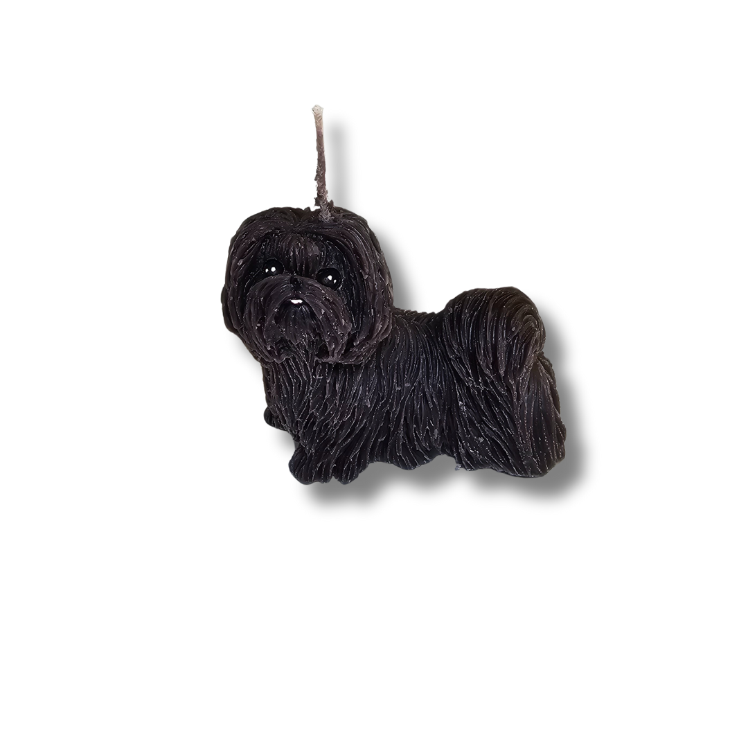 🐶💖 Vela perrito chuiquito peludo Café Obscuro