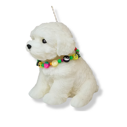🐾❤️ Vela Perrito Esponjado Blanco