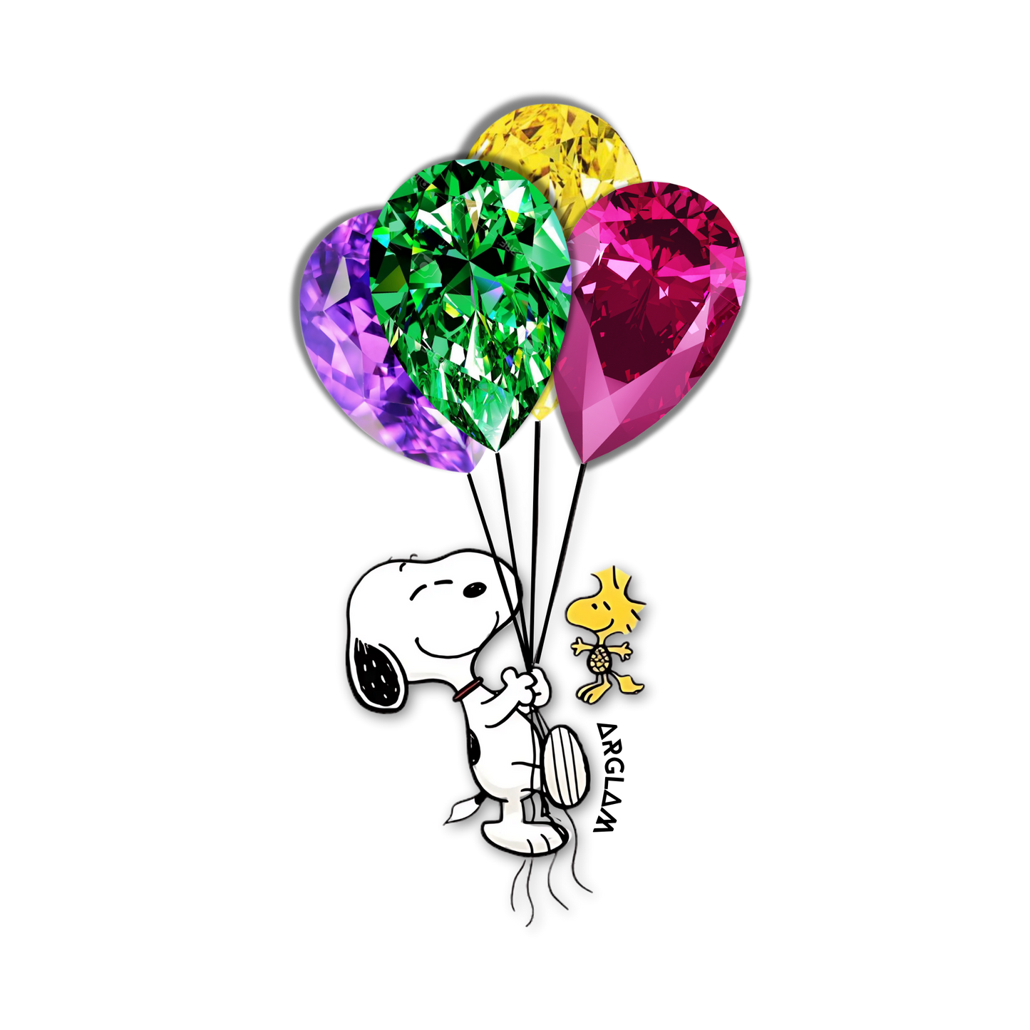🎈✨ Sticker Snoopy con globos de gemas