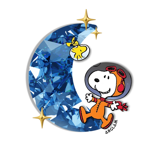 🌌💫 Sticker Snoopy astronauta con luna zafiro