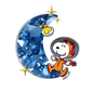 🌌💫 Sticker Snoopy astronauta con luna zafiro