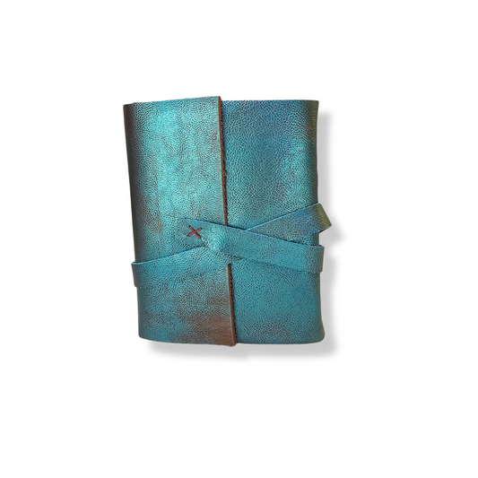 Libreta De Bolsillo Diario Viajero Azul De Piel