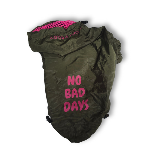 Impermeable NO BAD DAYS verde para Perrito